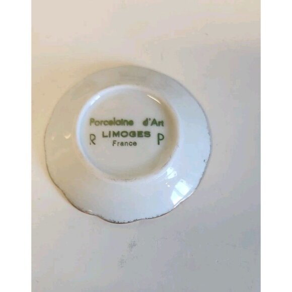 Vintage Porcelain d'Art Limoges Mini Plates Set 5 Courting Scene With 4 Stands - Picture 9 of 11